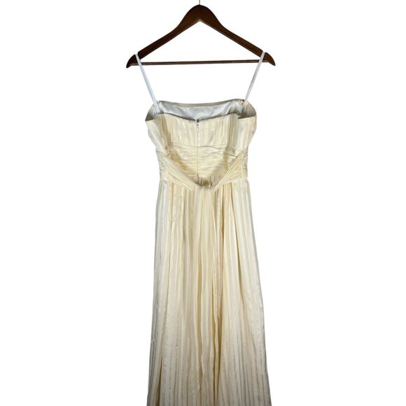 BCBGMAXAZRIA Off-White Strapless Silk Evening Gown Dress Size 8 - Picture 6 of 11
